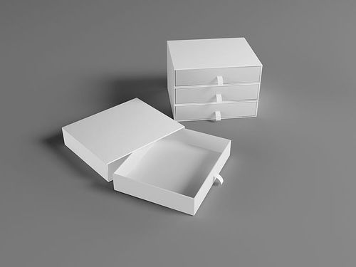 产品空白盒子包装立体多角度效果图展示场景样机设计